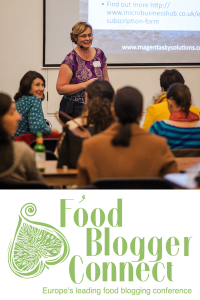 Jo Waltham presenting at Food Blogger Connect