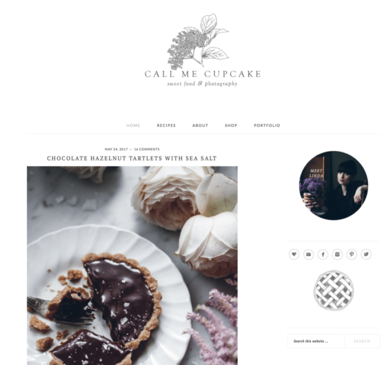Call Me Cupcake - Top 5 Food Blog Designs