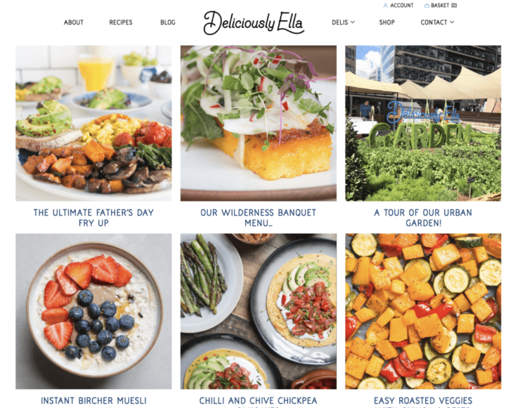 Deliciously Ella - Top 5 Food Blog Designs