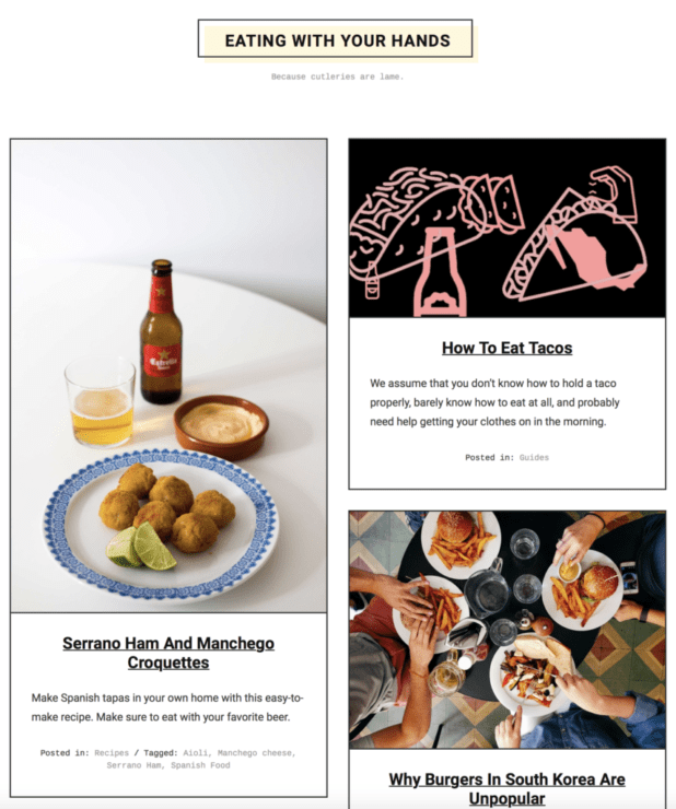 Eating With Your Hands - Top 5 Food Blog Designs