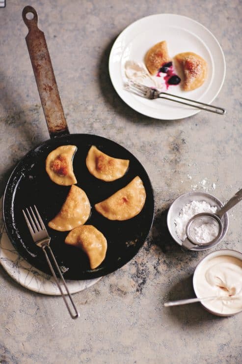 Blueberry Pierogi from Wild Honey & Rye by Ren Behan Photography by Yuki Sugiura for Pavilion Books