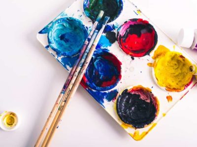 messy paint pots