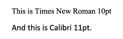 Times New Roman versus Calibri