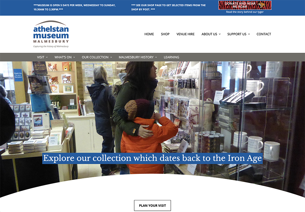 Athelstan Museum home hero screen