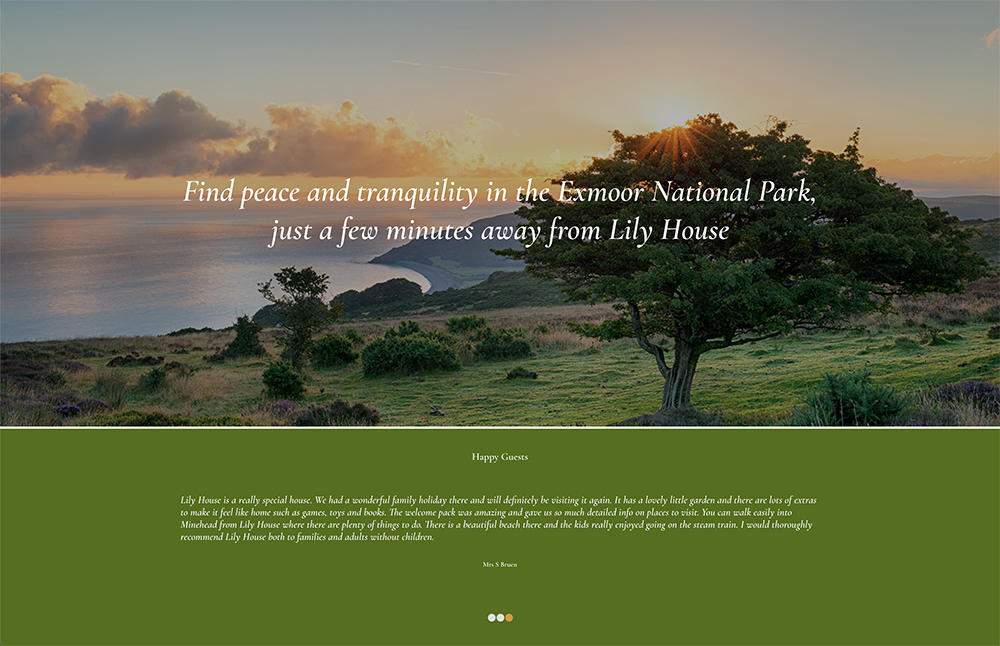Lily House Minehead testimonial