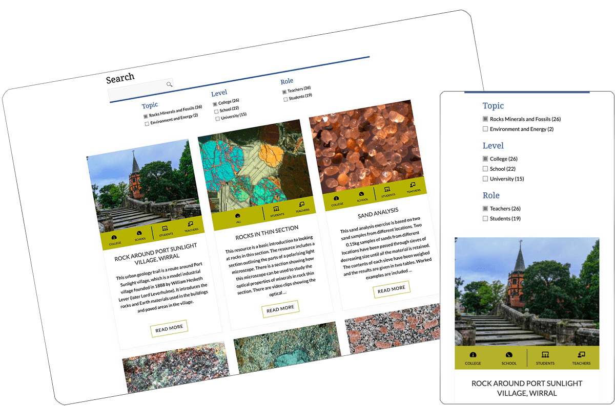 Geo Hub responsive search screens