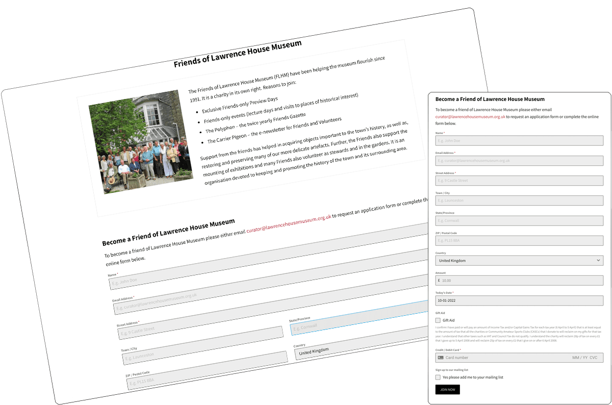 Lawrence House Museum become a friend form