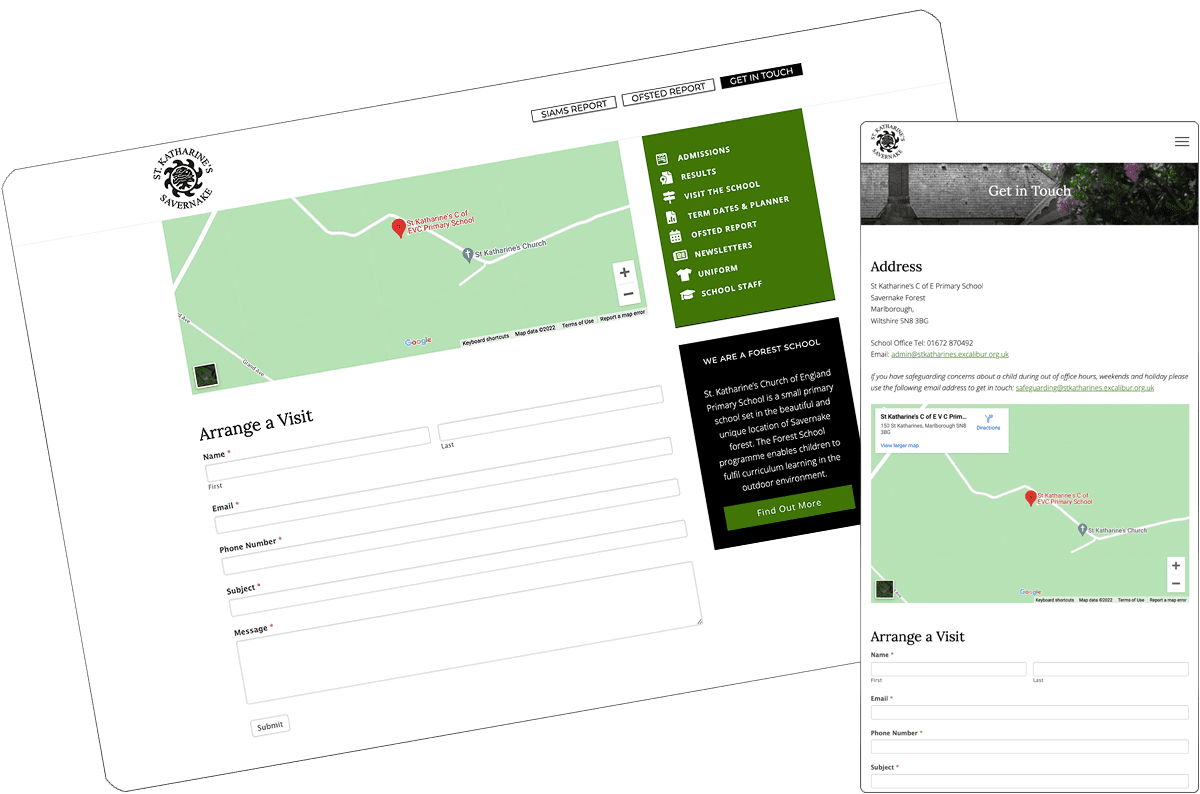 St Katharine's school responsive screens