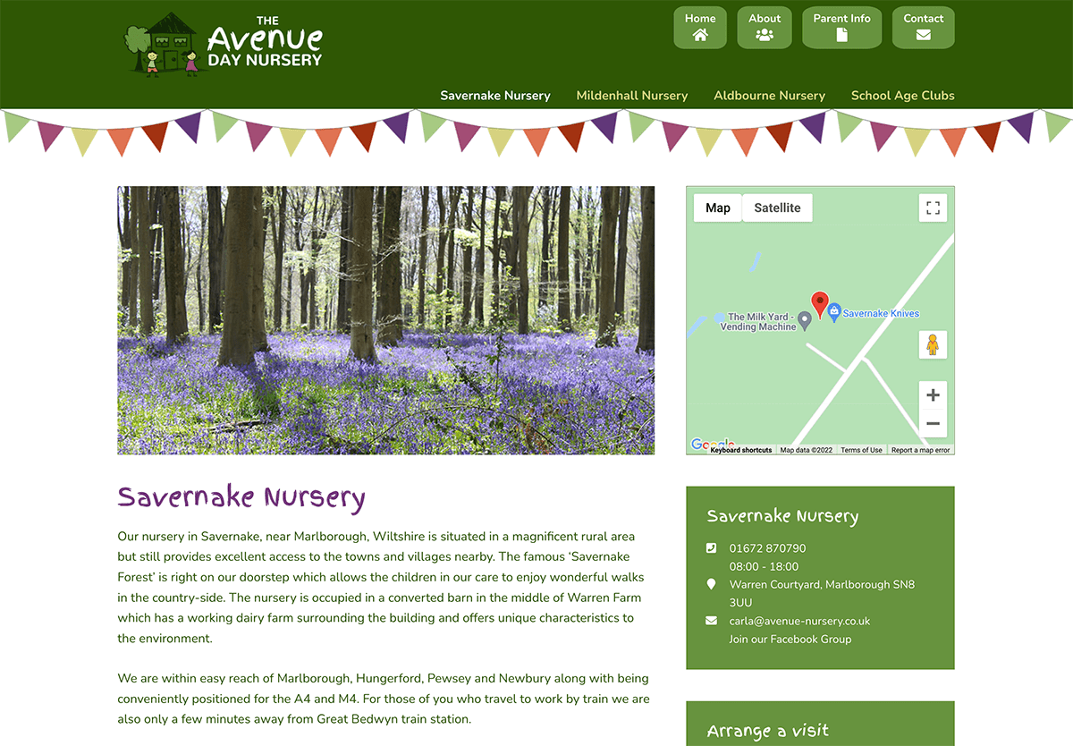 Avenue Nursery Savernake nursery page