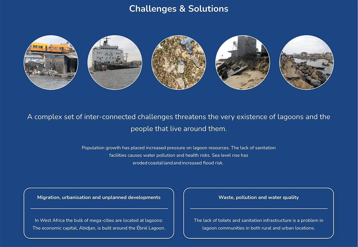 Resilient Lagoon Network homepage challenges section