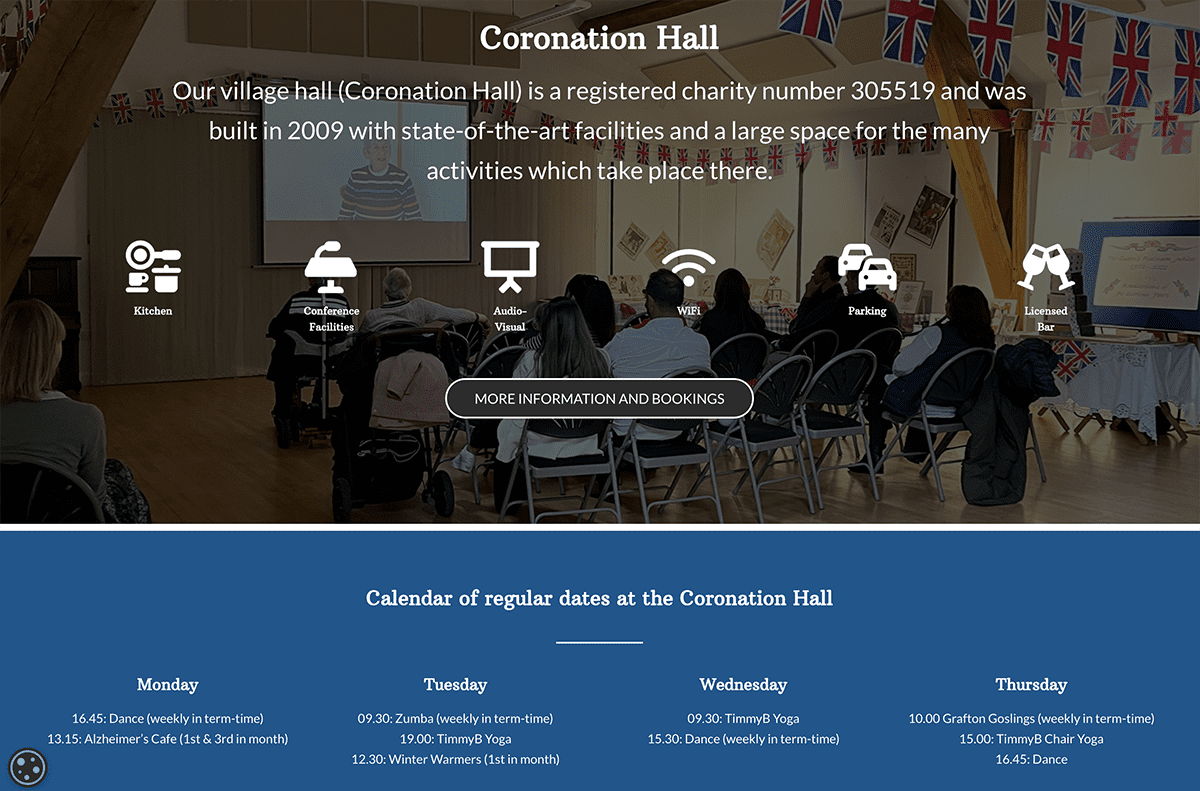Grafton Parish website coronation hall