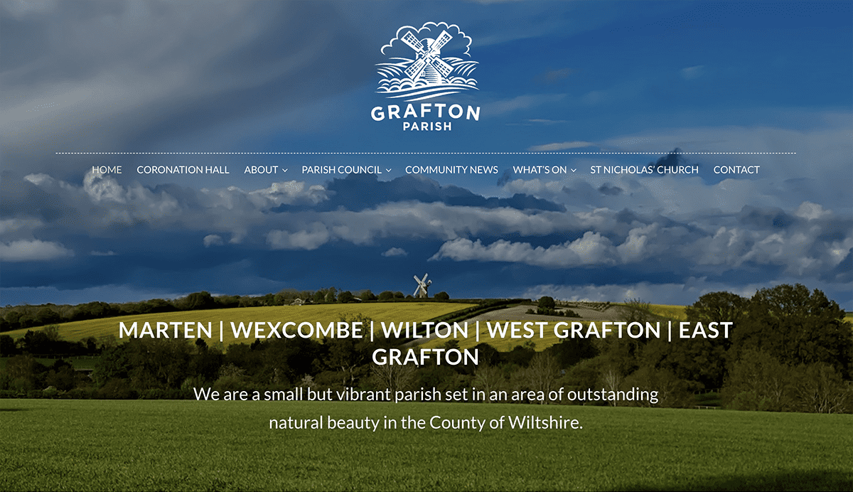 Grafton Parish website homepage hero section