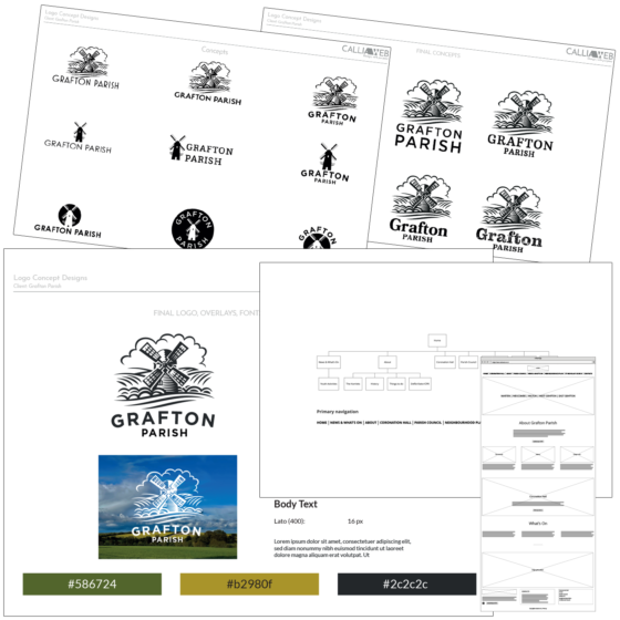 Grafton Parish logos and information architecture