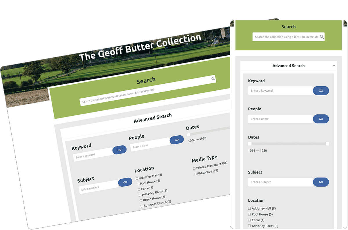 Adderley Heritage Trail responsive screens